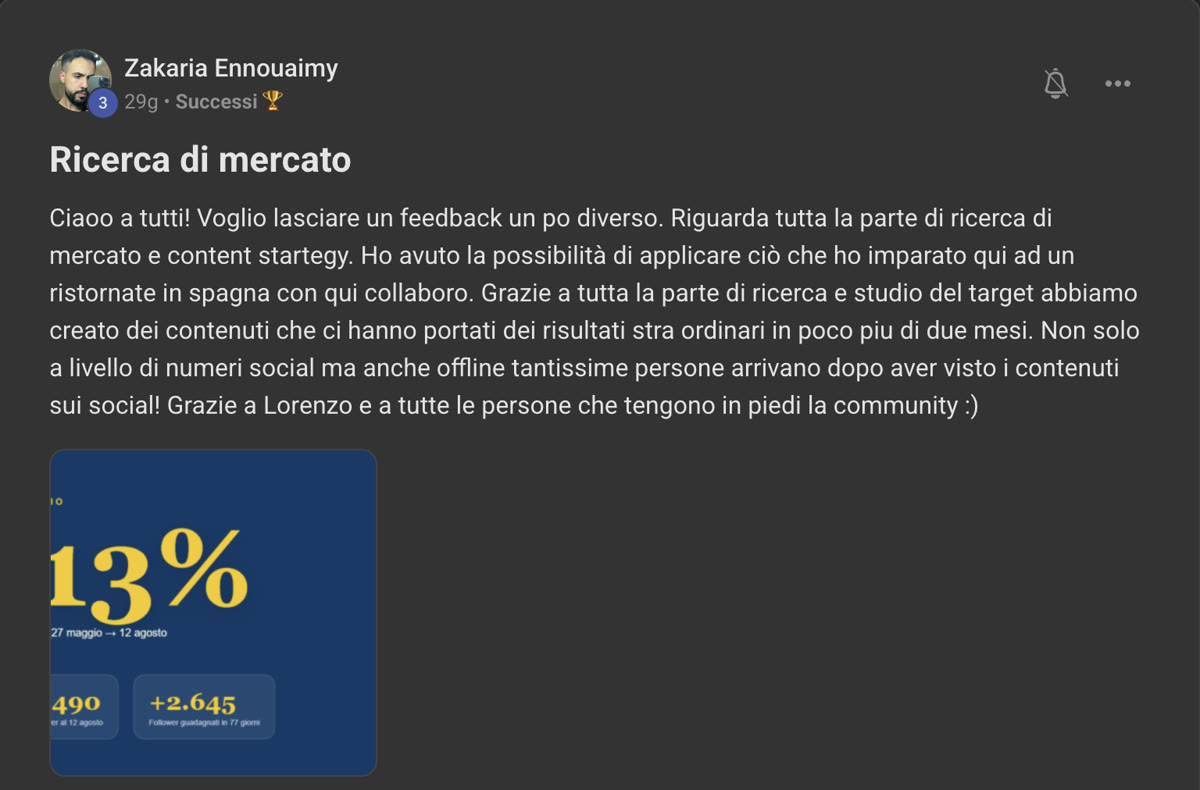 Messaggio di Zakaria nella community di Editing For Freedom