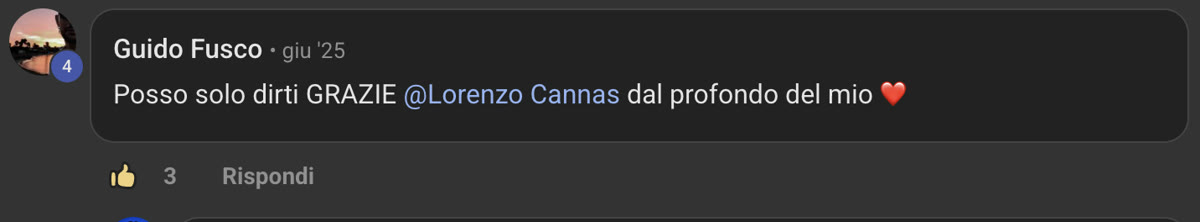 Messaggio di Guido nella community di Editing For Freedom